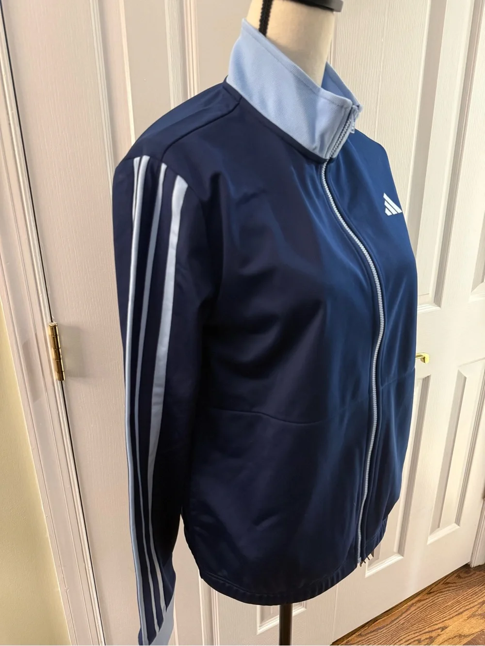 adidas Youth Boys Navy and Light Blue Athletic Zip Up Jacket